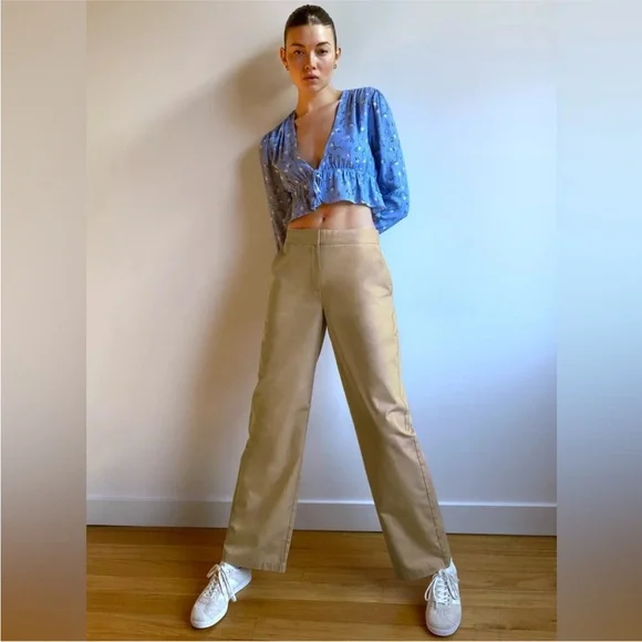 Aritzia Sunday Best Charlie Wide Leg Trousers Taupe Beige Size 8 - Picture 1 of 10